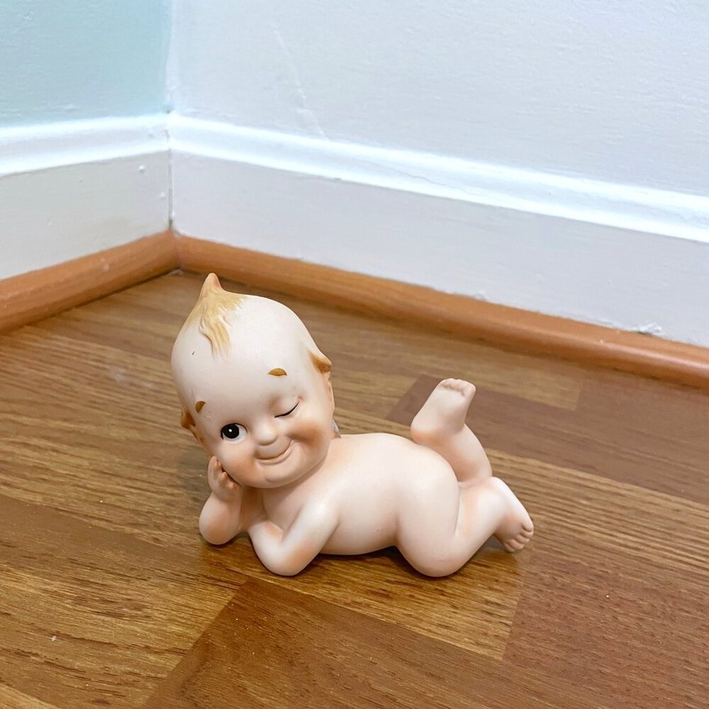 Vintage Lefton Kewpie Doll "Winking Baby" Porcelain Figurine KW228